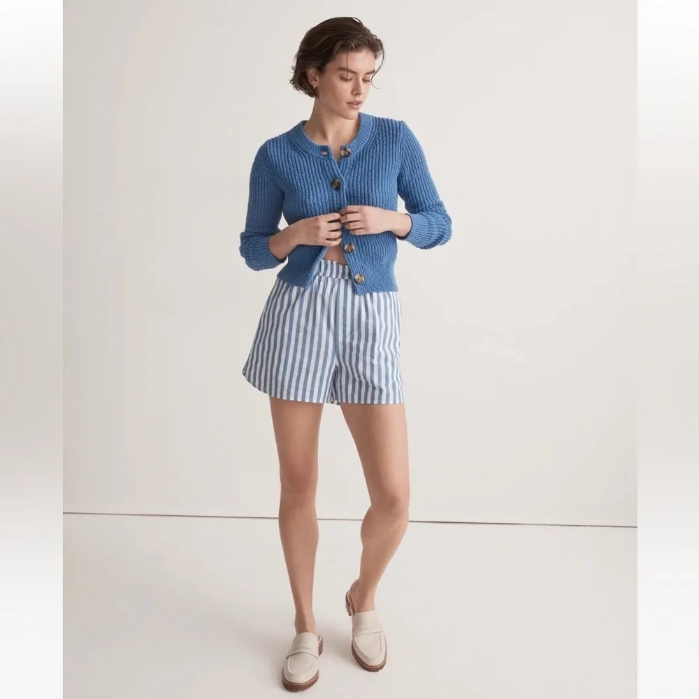 MADEWELL | Textural-Knit Cardigan Sweater hermitage blue - Picture 3 of 9